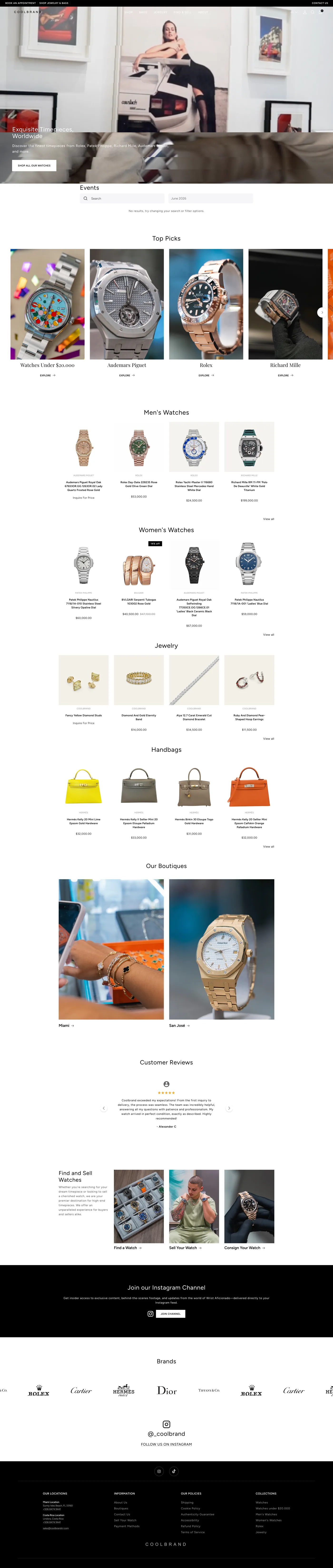 Sitio anterior de CoolBrand — layout genérico