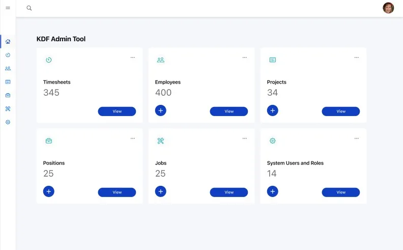 Dashboard administrativo de KDF Connect
